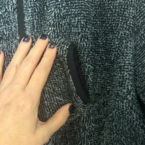 The North Face Womens Full Zip Shady Blue Marled Sherpa Fleece Jacket Size LG - Picture 5 of 15